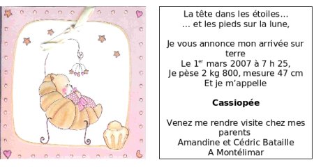 Naissance de Cassiopée